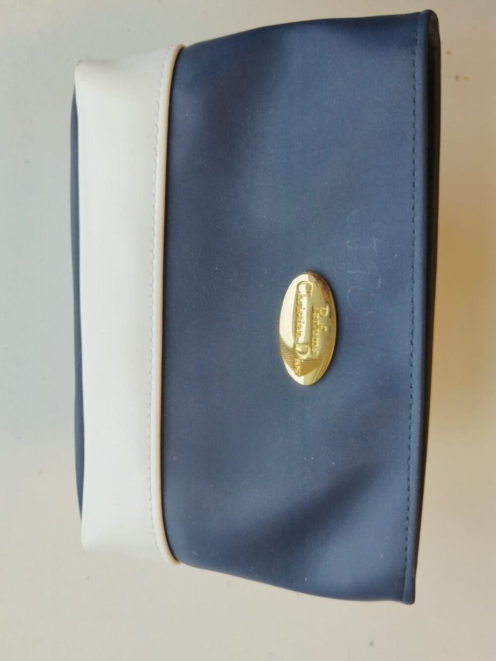 Christian Dior Parfums Navy & White Cosmetic Makeup Bag